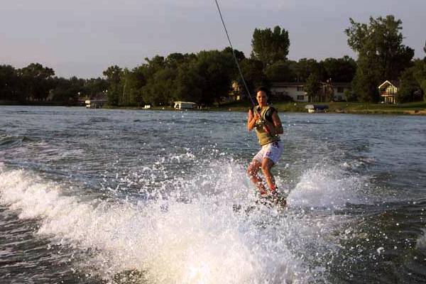 Michele wakeboarding